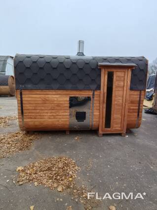 Баня Квадро-бочка 3,5м на 2 помещ.