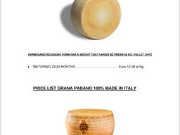 Сыр Parmeggiano Reggiano, Grano Padano, Provolon