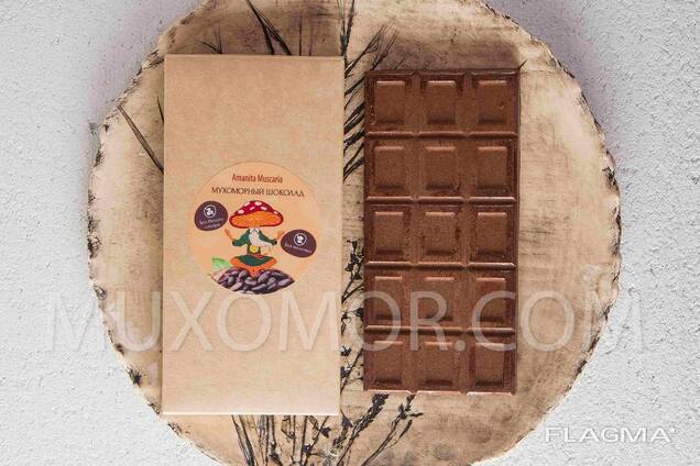 Vegan σοκολάτα Amanita 100 g - 15 μπάρες/Мухоморний ВЕГАН-шоколад. 100 г - 15 плиточок